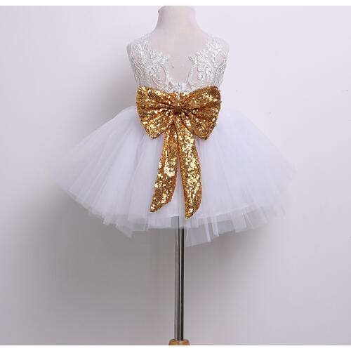 Citgeett Kids Baby Girl Sequins Boknot Dress Party Dresses Christmas Costume Wedding Bridesmaid Birthday Party Princess Dress
