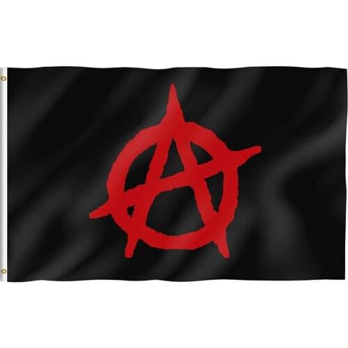 3X5 Ft Anarchy Red Flag Polyester Printed Flags and Banners for Decor