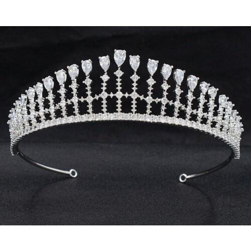 Classic Cubic Zirconia Wedding Bridal Princess Tiara Crown Diadem Women Hair Jewelry Accessories CH10330