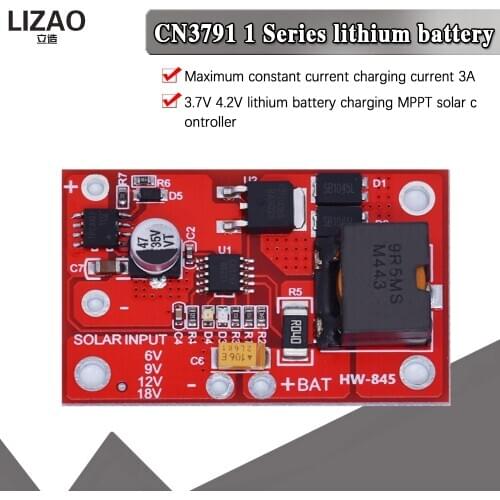 1S MPPT Solar Panel Controller CN3791 6V / 9V / 12V 3A Solar Power Manager Module 18650 Lithium Battery Charging 3.7V