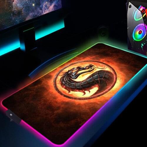 RGB Mouse Pad Mortal Kombat Computer Laptop Anime Keyboard Mouse Mat LED Mousepad Keyboard Gamers Decoracion CS GO LOL Desk Mat