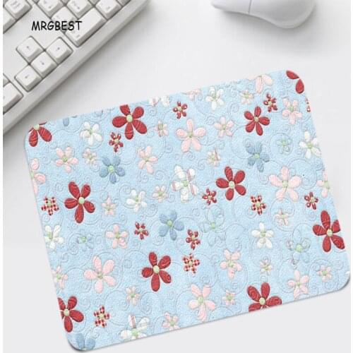 Floral Mousepad Cute Computer PC Laptop Mice Mat No Locking Edge with Natural Rubber Base Pads