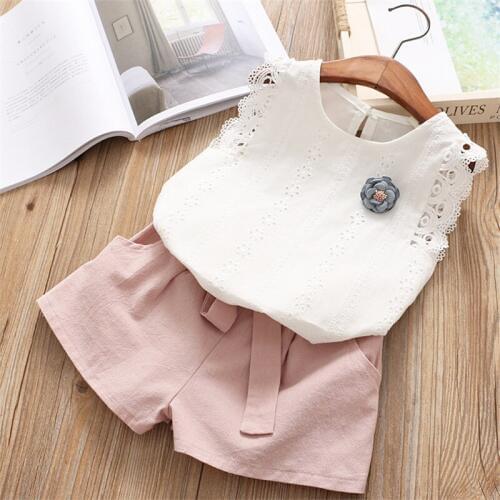 2018 summer girls clothing new fashi l active kid children girl clothes baby girl clothing 2-7 years t-shirt+pant clothing sets