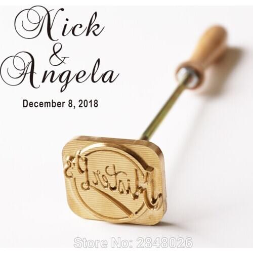 Custom Wedding Logo/Wood branding iron/Steak BBQ branding iron/Leather branding,Couple names stamp,Wedding gift,Coaster stamp