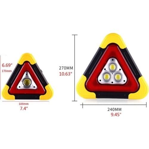 Multi Function Triangle Warning Sign Car LED Work light Road Safety Emergency