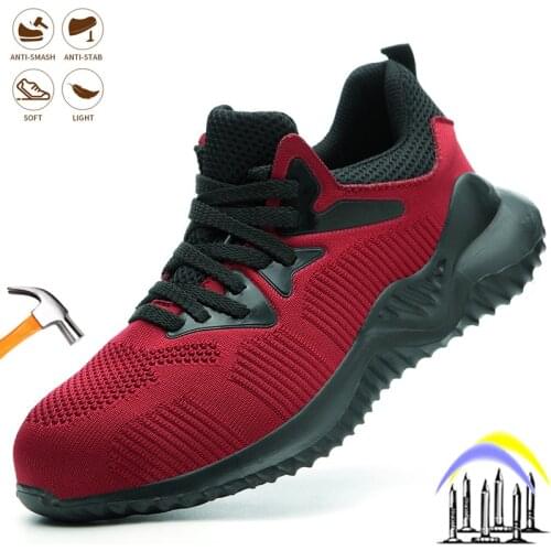 Mens Safety Shoes Puncture-Proof Steel Toe Cap Indestructible Work Boots Casual Working Breathable Non-Slip Footwear Sneakers