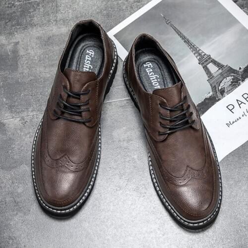 2021 Man Quality Leather Shoes Soft Rubber Sole Men Business Casual Loafers White Youth Fashion Leather Shoes