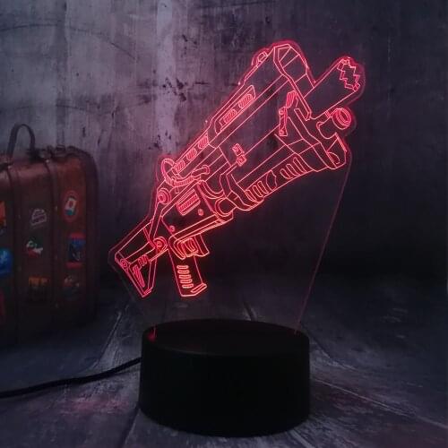 Novelty Cool Shot9un Battle Royale Game PUBG TPS LED Night Light Table Lamp RGB 7 Color Boys Kids Toy Home Decor Christmas lamp