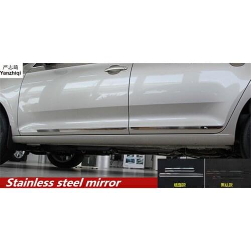 Stainless steel 4pcs/lot Door decorating bar Door strap Auto Car Styling Stickers for Skoda 2014-2017 Rapid / Rapid Spaceback