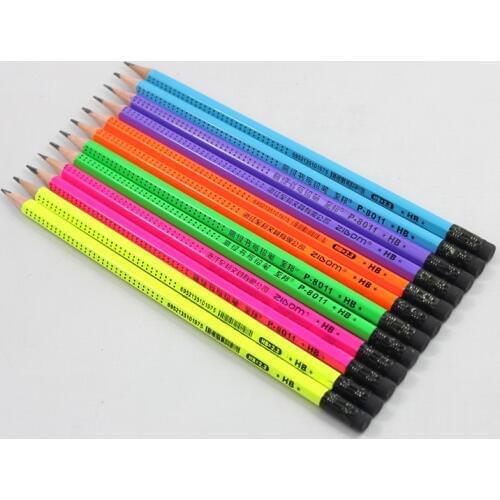 Wholesale 120pcs Kawaii Wood Pencil with Erasers HB Cute Bright Color Holiday Pencils for Kids Cute Art Supplies for Christmas