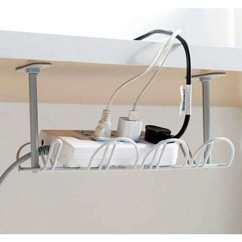 Home Office Desk Wire Organizer Under Table Storage Rack Cable Rack Table Bottom Holder Hanging Rack Line Finishing Rack