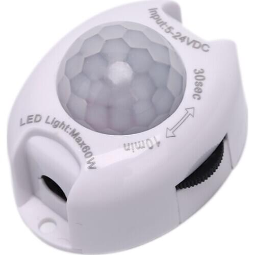 Motion Sensor Light Switch 5V 24V PIR Motion Sensor DC Movement Detector Activated Timer Automatic Switch ON OFF for LED Strip