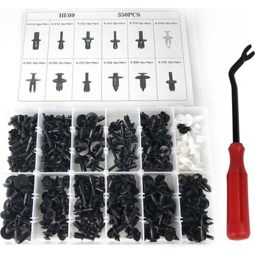 Car Body Plastic Push Pin Rivet Fasteners Trim Moulding Clip Screwdriver 350Pcs Plastic Push Pin Rivet Moulding Clip Set