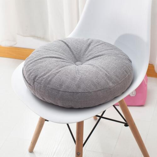 Japan Style Cotton Linen Cushions Office Dining Chair Seat Cushion Sofa Throw Pillow Tatami Cushion Round 40cm Home Decor