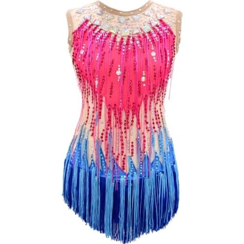 Rhythmic Leotards Girls Ballet Leotard Women Red Performance Wear Kids Competition Skirts Rhythmic Leotards Child