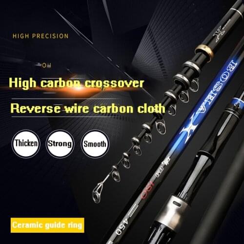 3.6M4.5M5.4M6.3M High Carbon Carbon Fiber Fishing Rod Ultra-Light And Super Hard Telescopic Hand-sea Dual-use Rock Fishing Rod
