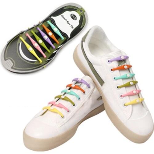 12pcs/lot Silicone Shoelaces Round Elastic Shoe Laces Special No Tie Shoelace For Men Women Lacing Rubber Laces Without Ties