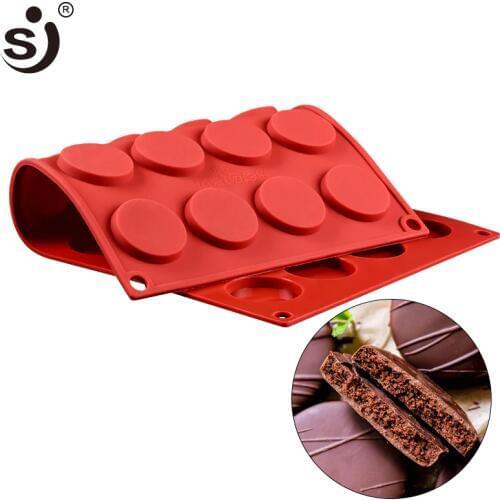 SJ Flat round Cake Decoration Tools Pastry Silicone Molds FDA Approved Cookie Molld Maker Cake Baking Chocolate Craft Candy