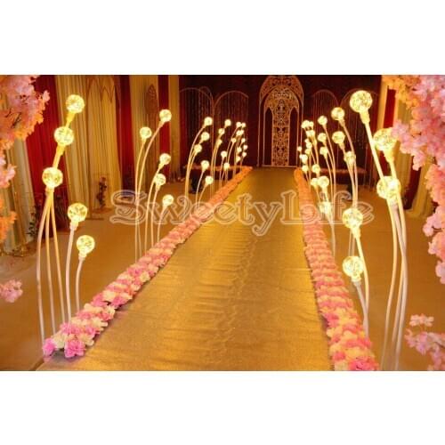 Wedding Pillar led lighting stand Aisle metal Road Leads Flower Stand Wedding Party Props 10 set/lot