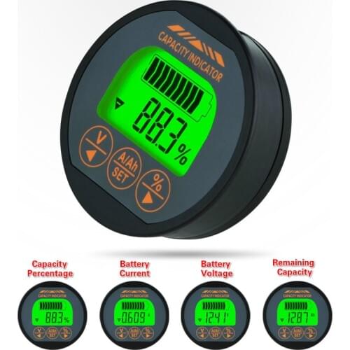 Electric Bike Battery Tester Battery Capacity Monitor Indicator E-bike Lithium Battery Ammeter Voltmeter Voltage Current Meter