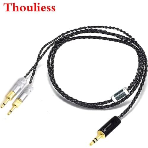 Thouliess HIFI Black 8x19x0.08mm Silver Plated Headphone Replacement Upgrade Cable for HD700 HD 700 M1060 M1060c Headphones