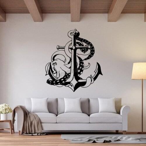 Anchor Sea Life Wall Decal Nautical Anchor Decals Ocean Wall Sticker for Bathroom Decor Vinyl Decal Art Home Decor Mural B314
