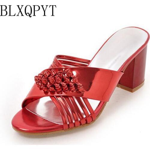BLXQPYT 2017 Hot sale Big & Small Size 33- 45 Ladies Slippers Sandals Fashion Dress Shoes Sexy High Heel Shoes Women 878