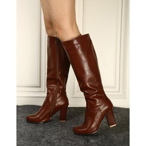 Womens high boots Martins Boots Winter And Autumn Boots Long Round Toe Knight Boots High Heels Ladies Shoes ботинки женские