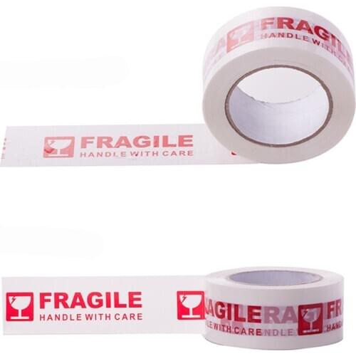 1 Roll 5cm x 100m Fragile Sealing Tape Courier Box Packaging Tapes Transport Warning Tape BOPP Adhesive Tapes Shipping Supplies