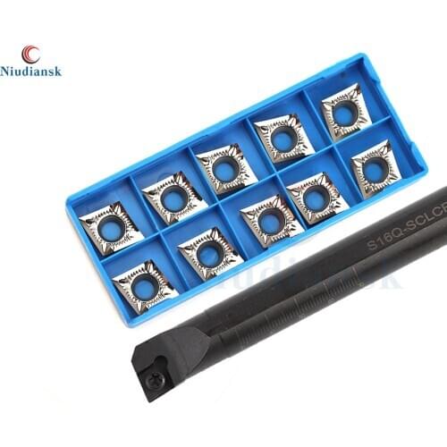 10pcs CCMT1204 CCGT Carbide Inserts 1pc S16Q-SCLCR12 S20R-SCLCR12 Internal Turning Tool Holder S25S-SCLCR12 SCLCL Lathe Tool Set