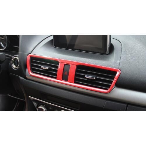 2pcs abs for Mazda 3 Axela 2017 air conditioning The outlet Decorative box Carbon fiber Decorative sticker