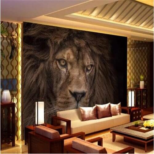 3d Wallpaper Walls Promotion HD Mighty Wild Animal Lion Living Room Bedroom Background Wall Decoration Mural Wallpaper