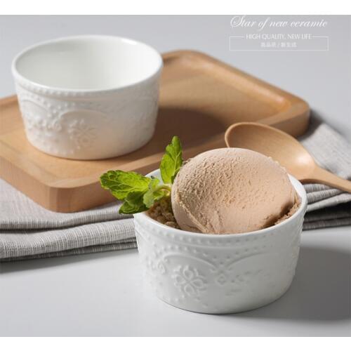 4 Pcs Creative lovely Cat Shape White Cartoon Fruit Snack Sauce Kids Feed Food Bowl