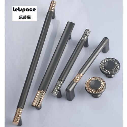 96 128mm modern simple fashion two color furniture door handle grey silver gold cupboard wardrobe dresser drawer knob pulls 5