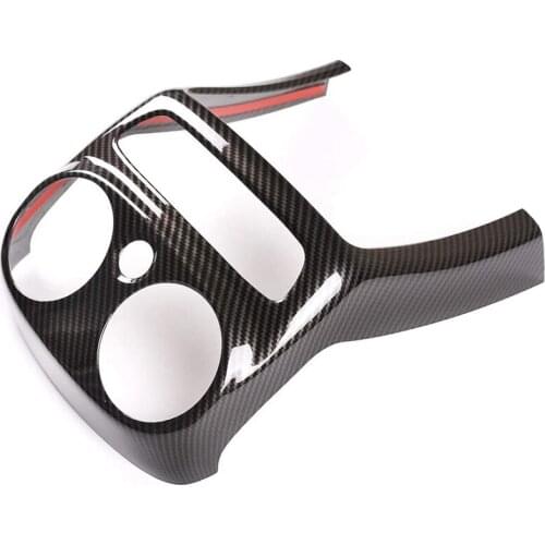 For Benz C Class W205 2019 2020 Car Carbon Fiber Rear Air Conditioning Outlet Vent Frame Armrest Anti-Kick Cover Trim