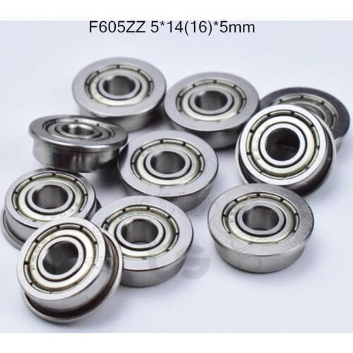 F605ZZ 5*14&16*5mm 10pieces free shippping 605 Flange bearings chrome steel bearing F605 F605Z F605ZZ