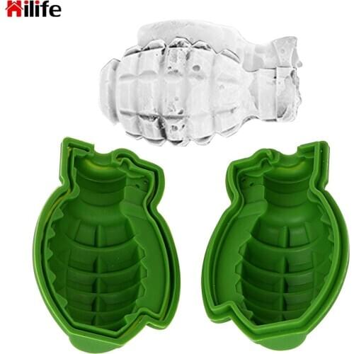 Ice Cube Mold 3D Grenade Shape Kitchen Tools Silicone Bar Drinks Ice Maker Ice Cream Maker