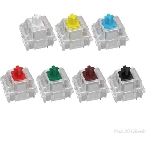 Gateron 3Pin Switches black red brown blue clear green yellow SMD LED Gateron Switch for Mechanical Keyboard fit MX GK61 D01 20