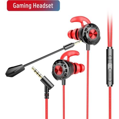 G16 In-Ear Gaming Earphone Double Microphone Headphones Gamer Headset Dual Dynamic Drivers 2021 Newest For Phone
