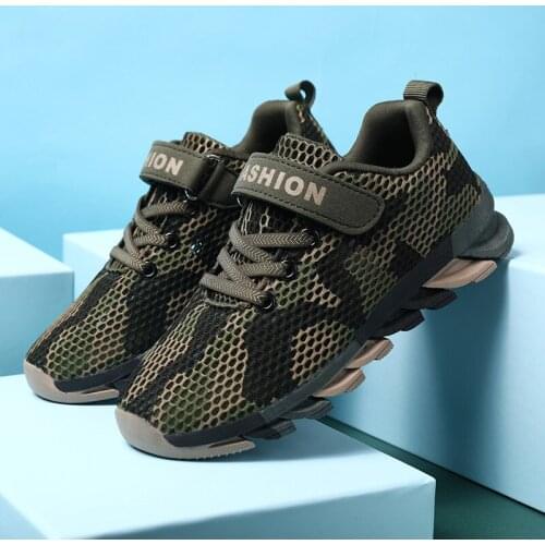 New Camouflage Boys Sneakers Children Casual Shoes For Kids Mesh Shoes Rubber Breathable Fashion Tenis Running Outdoor Trainers