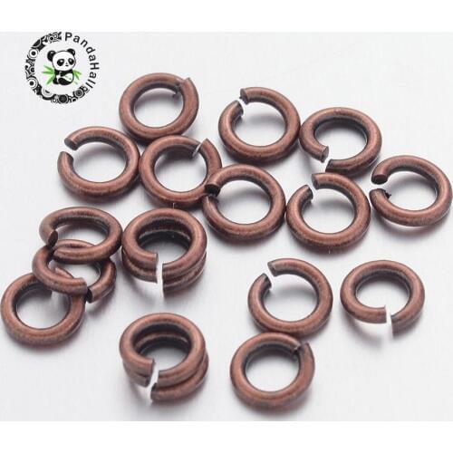 Red Copper Color Brass JumpRings, Close but Unsoldered, about 5mm in diameter, 1mm thick