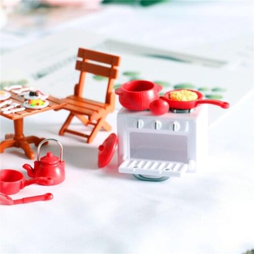 Small and Chic Dollhouse Mini Oven + Stockpot Suit for Dollhouse Kitchen Restaurant Furniture Accessories