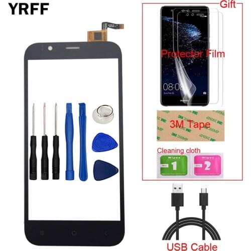 Mobile Front Touch For Ark Benefit M5 Touch Screen Glass Digitizer Panel Lens Sensor Capacitive + Protector Film