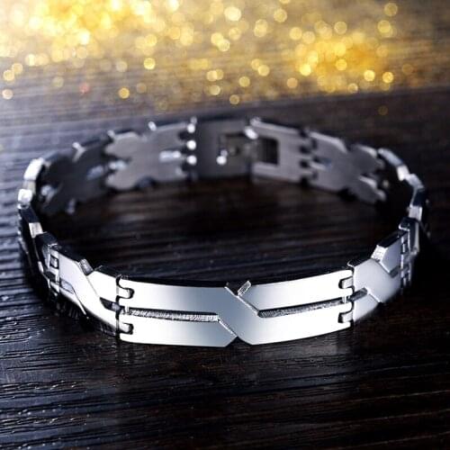 Fashion Silver Color Bracelets & Bangles for Men 316L Stainless Steel Shape X Fine Jewelry Accessories Hand Personality Design