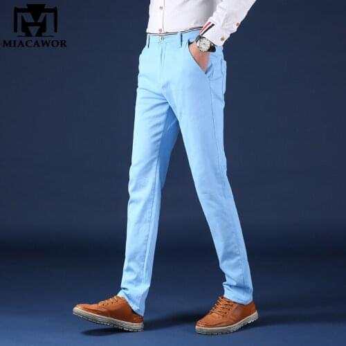 New Summer Casual Pants Men High Quality Cotton Trousers Slim Fit Pantalon Homme Plus Size Men Clothing K149