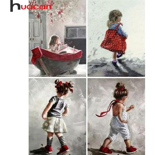 Huacan Diamond Painting Kit Girl Full Square/round Mosaic Embroidery Cross Stitch Portrait Wall Decor Diamond Art