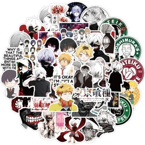 10/30/50pcs/pack Japanese anime Tokyo Ghoul Stickers For Refrigerator Cars Helmet Gift Box Bicycle Guitar Notebook Skate Trunk