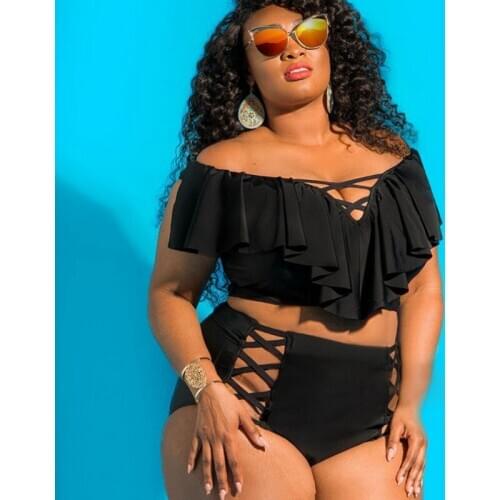 New style plus size bikini 4XL two piece swimsuits, sports swimsuit female bikini sexy high waist bathing suit women swimwear