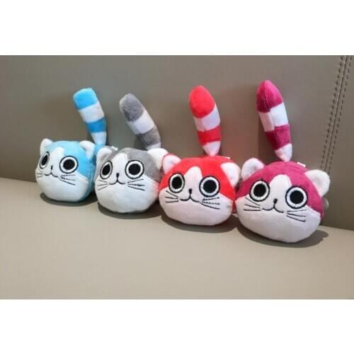 Sweet New 10CM , 4Colors , Cat Animal Toys , Plush Stuffed key chain TOY Doll