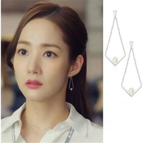 Why Secretary King Smile Park Min Young Korean Drama Ear piercing Personality Earrings For Women Girls Pendientes